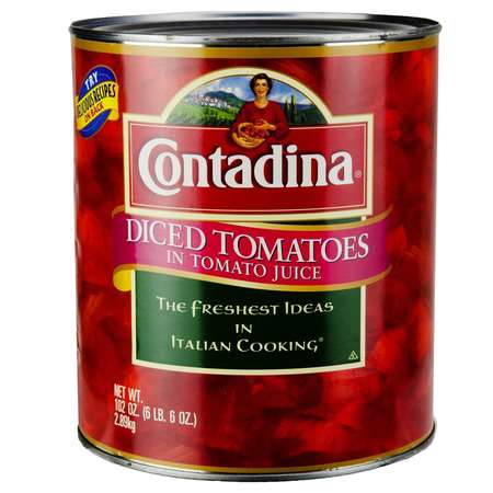 CONTADINA Diced Tomatoes In Juice Contadina 102 oz. Cans, PK6 2001585